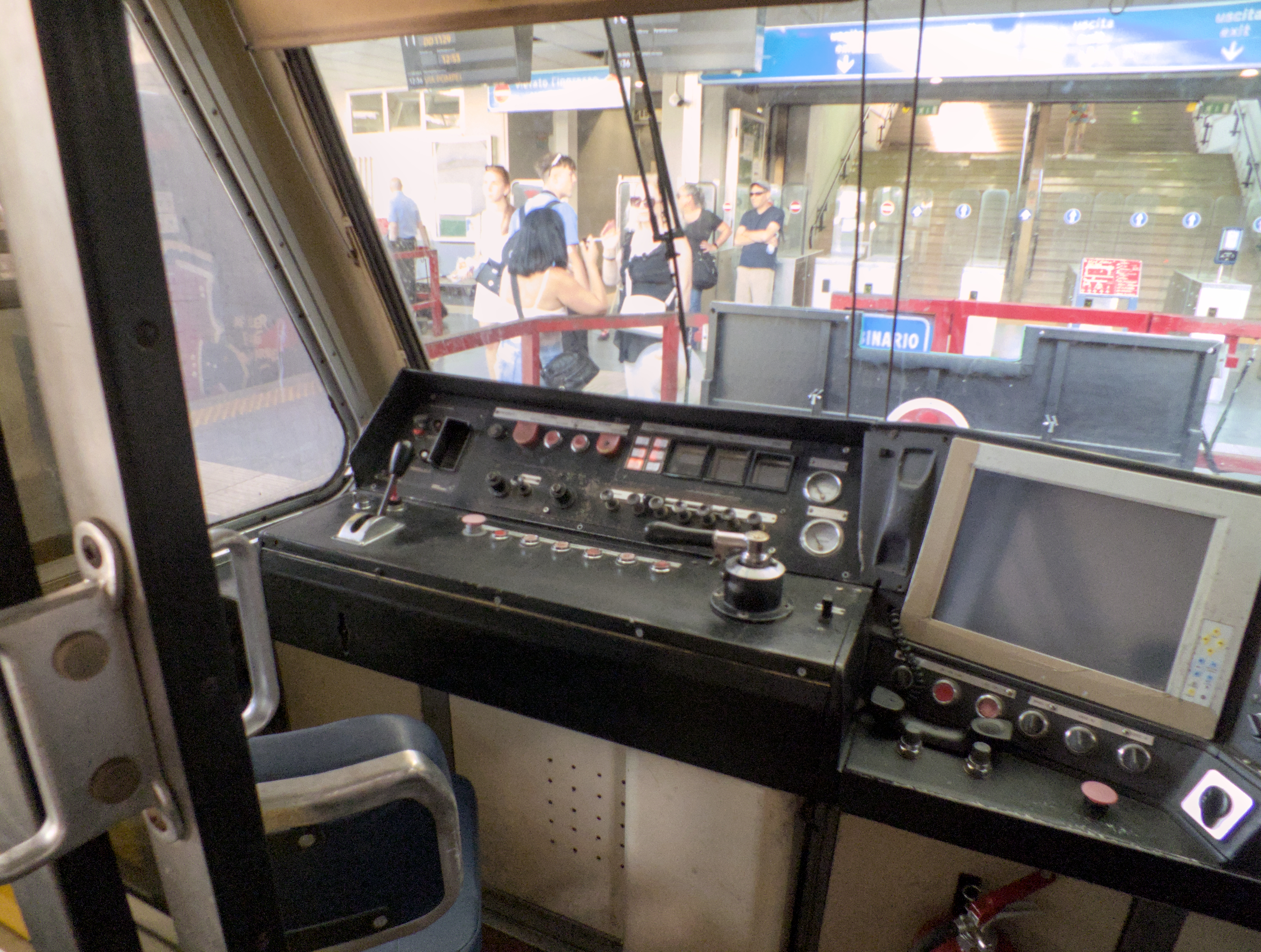 Cab of an FE220 train on the Circumvesuviana railway