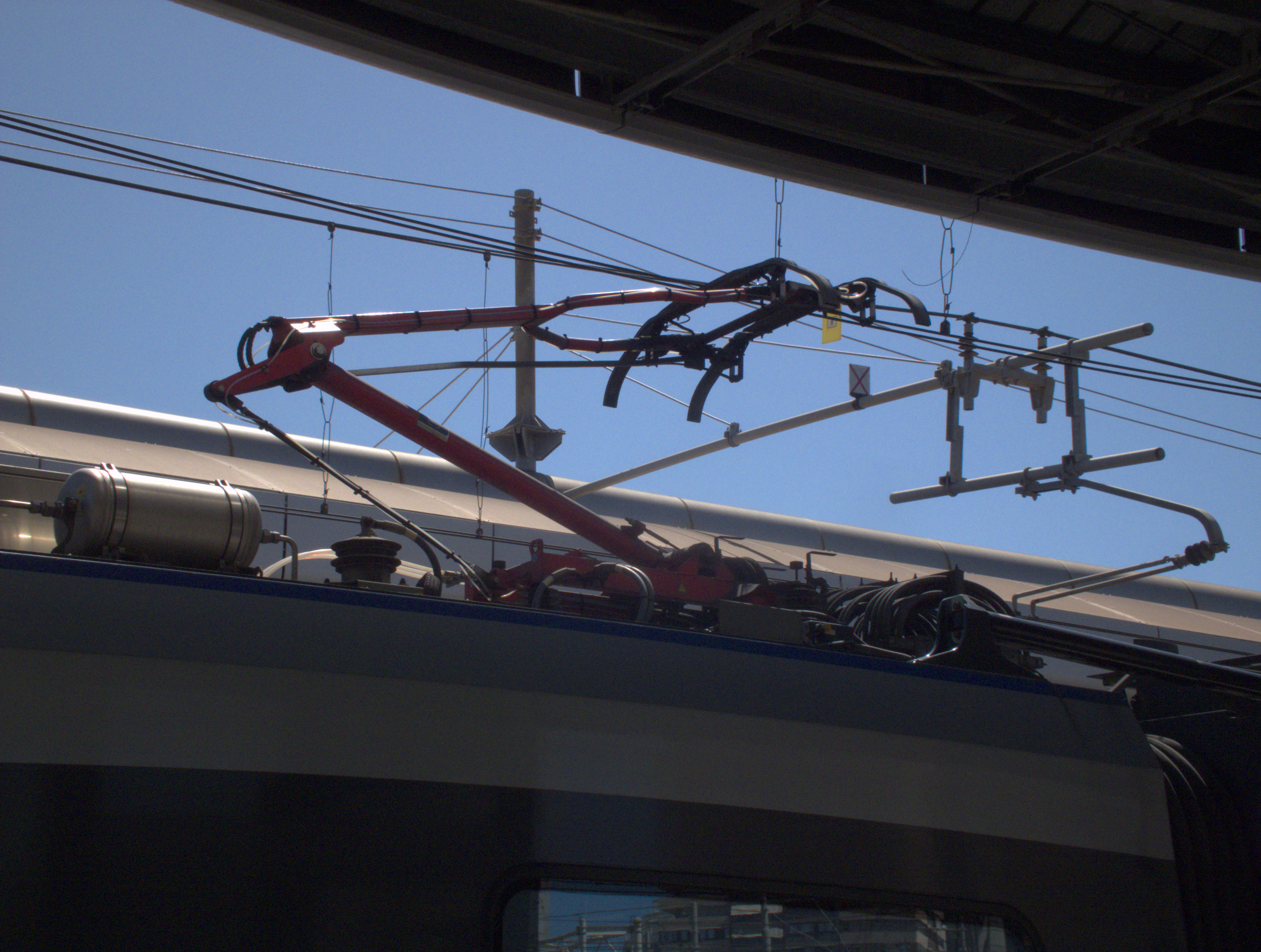 Pantograph of a Pop train