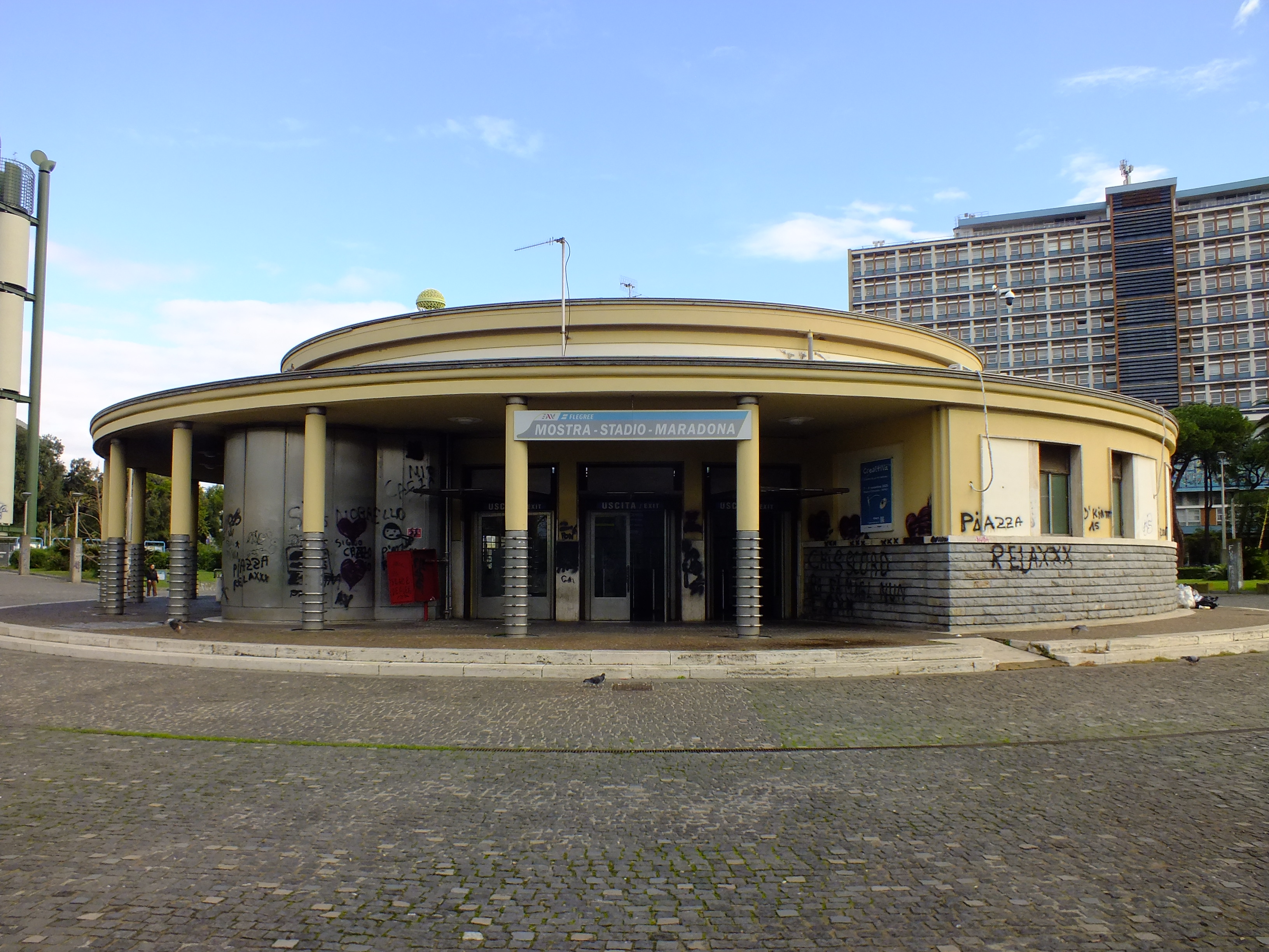 Exit of Mostra Stadio Maradona station on the Cumana railway