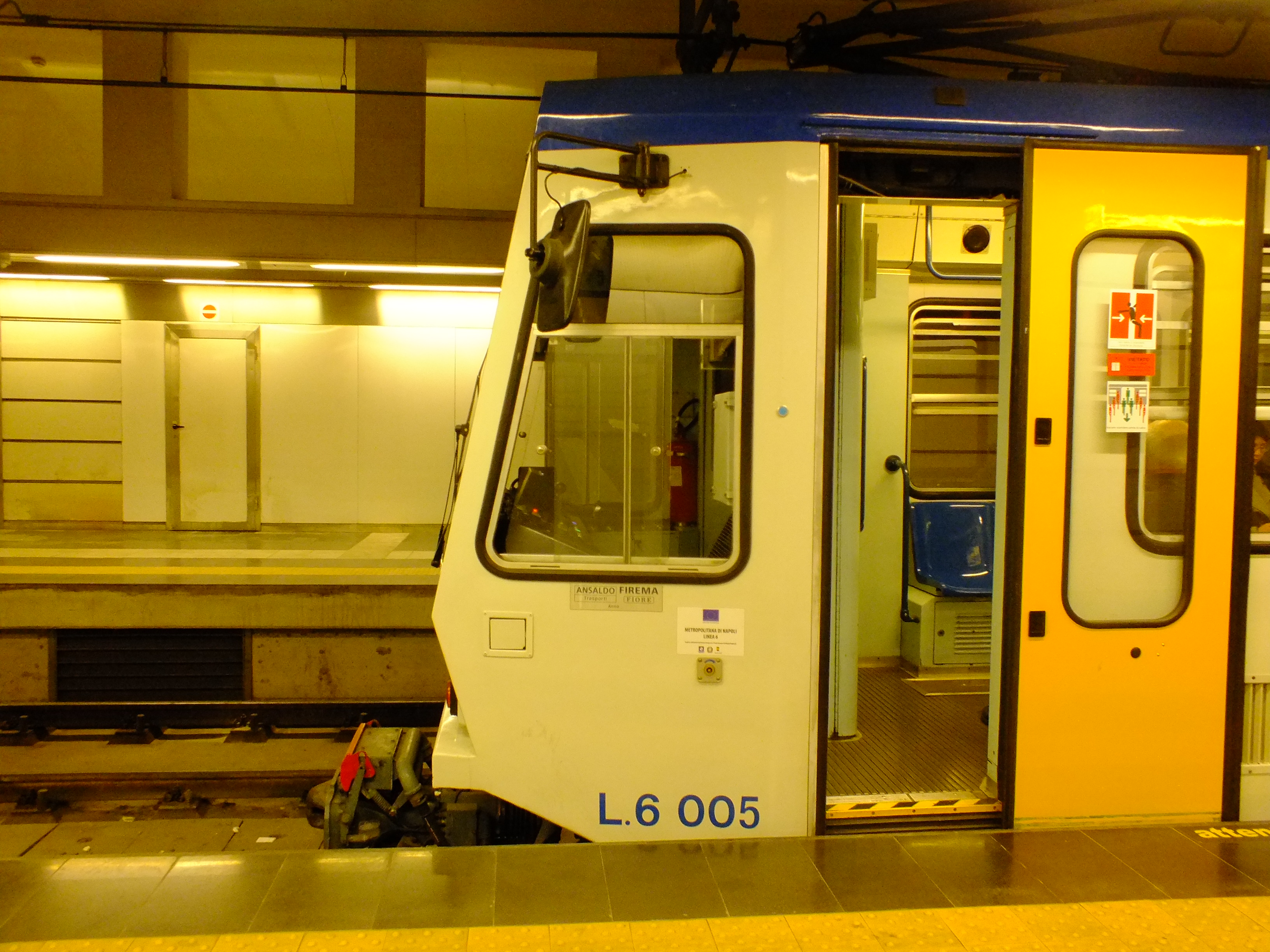 T67 Train at Mostra station on the Naples Metro Line 6