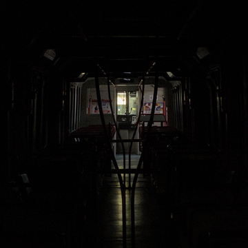 Internal view of a T21 train on the Circumvesuviana railway