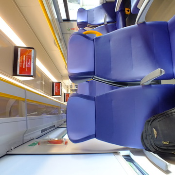 Internal view of a Pop train
